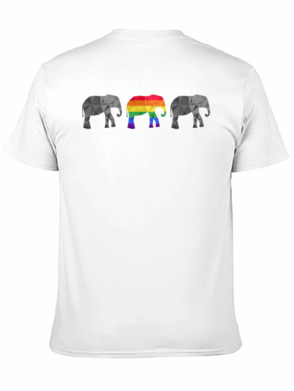 Geometric Elephant Pride T-Shirt - Black Cotton Tee