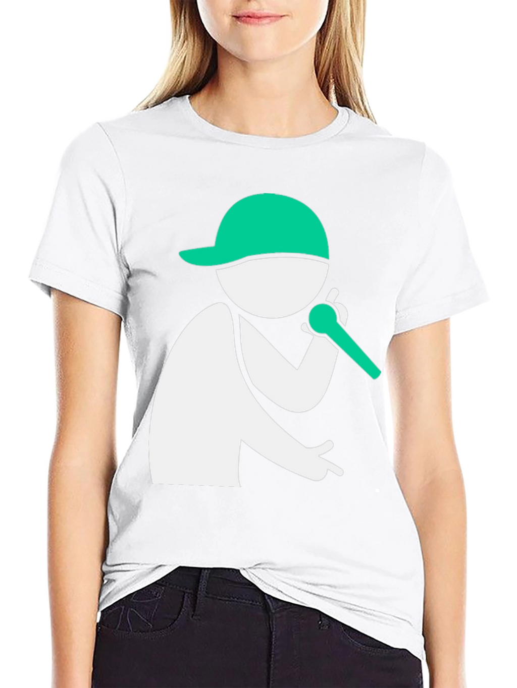 Cool Graphic Tee - Rapper Stick Figure Design