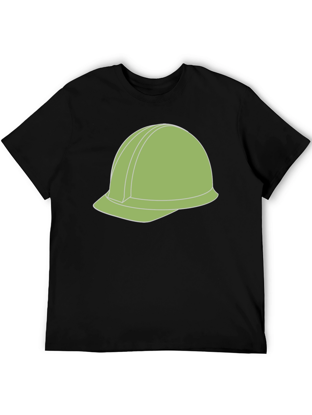 Construction Helmet Graphic Tee - Black Cotton Blend