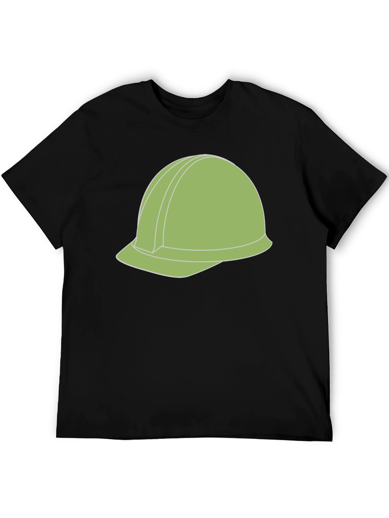 Construction Helmet Graphic Tee - Black Cotton Blend