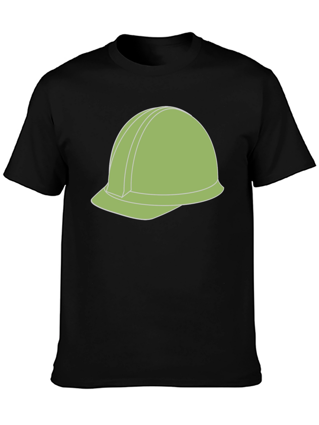 Construction Helmet Graphic Tee - Black Cotton Blend