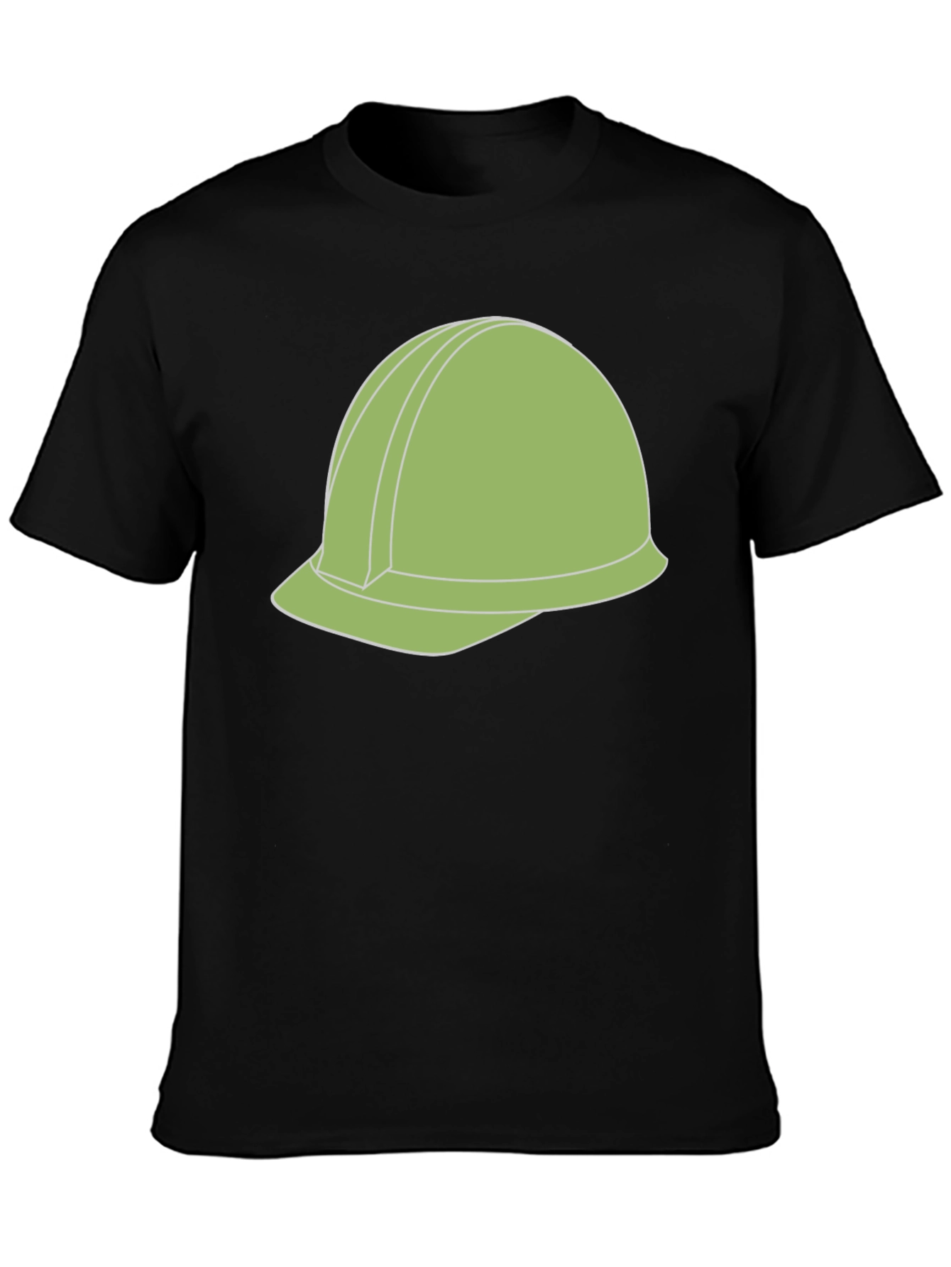 Construction Helmet Graphic Tee - Black Cotton Blend