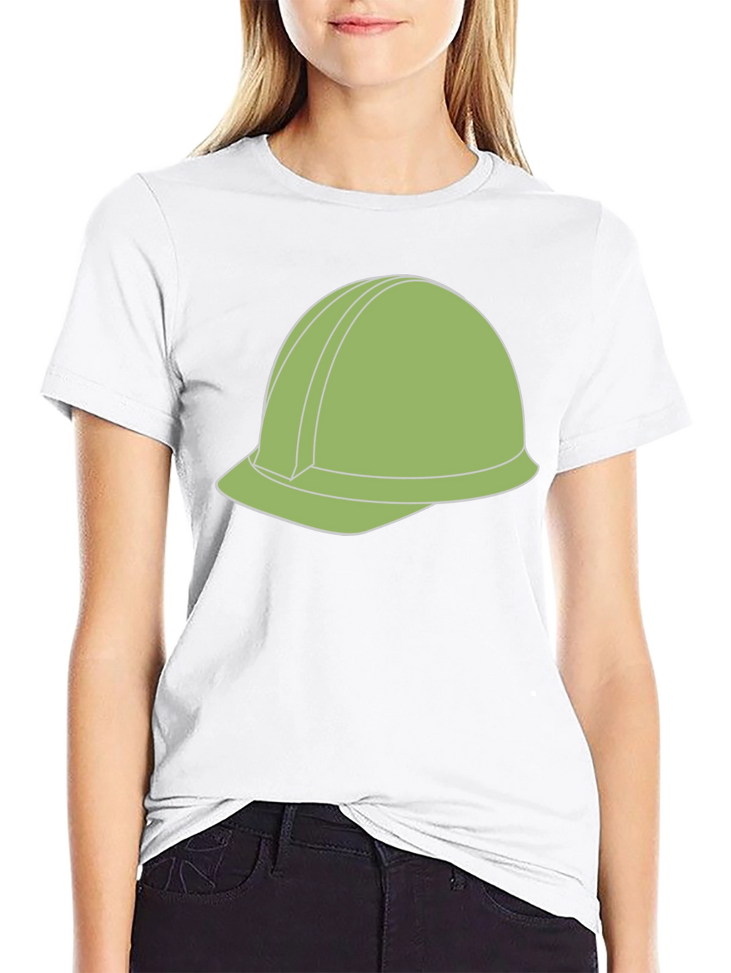 Construction Helmet Graphic Tee - Black Cotton Blend