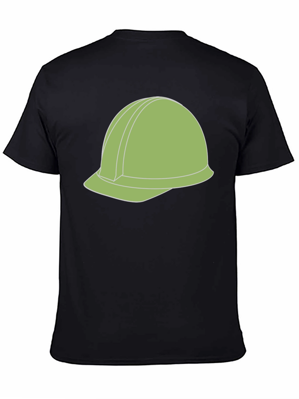 Construction Helmet Graphic Tee - Black Cotton Blend