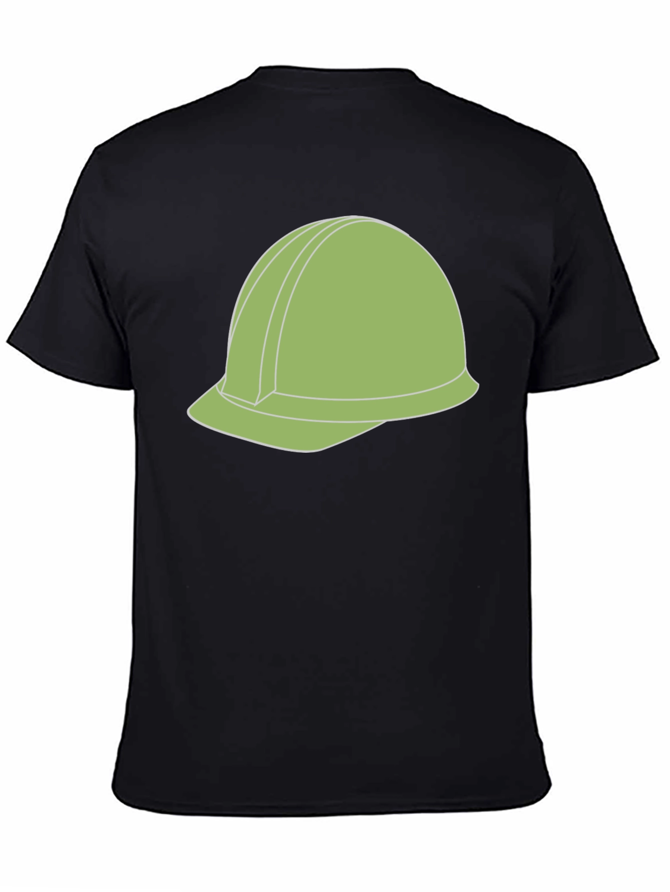 Construction Helmet Graphic Tee - Black Cotton Blend