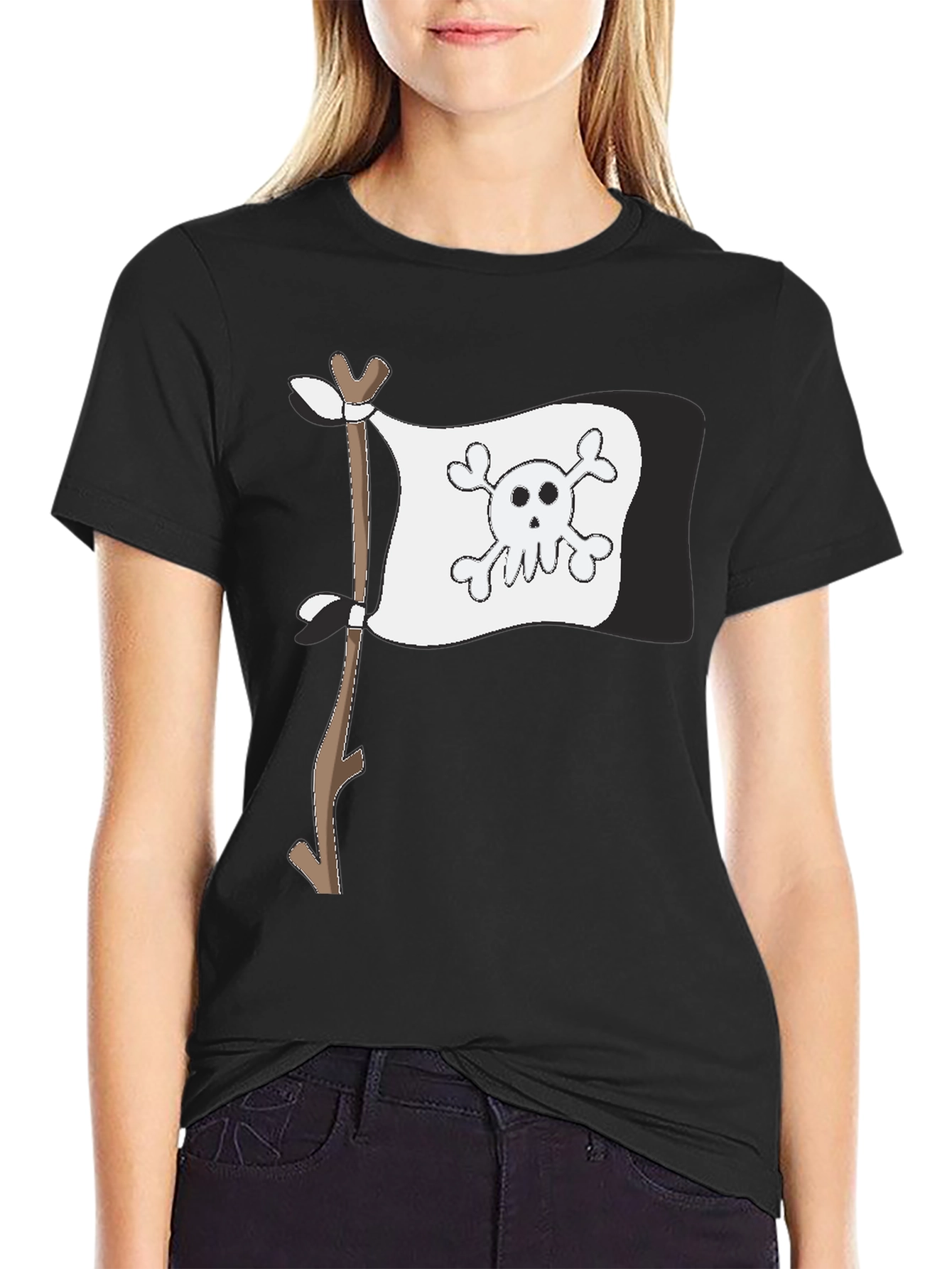 Pirate Flag Graphic T-Shirt - Mens Black Tee