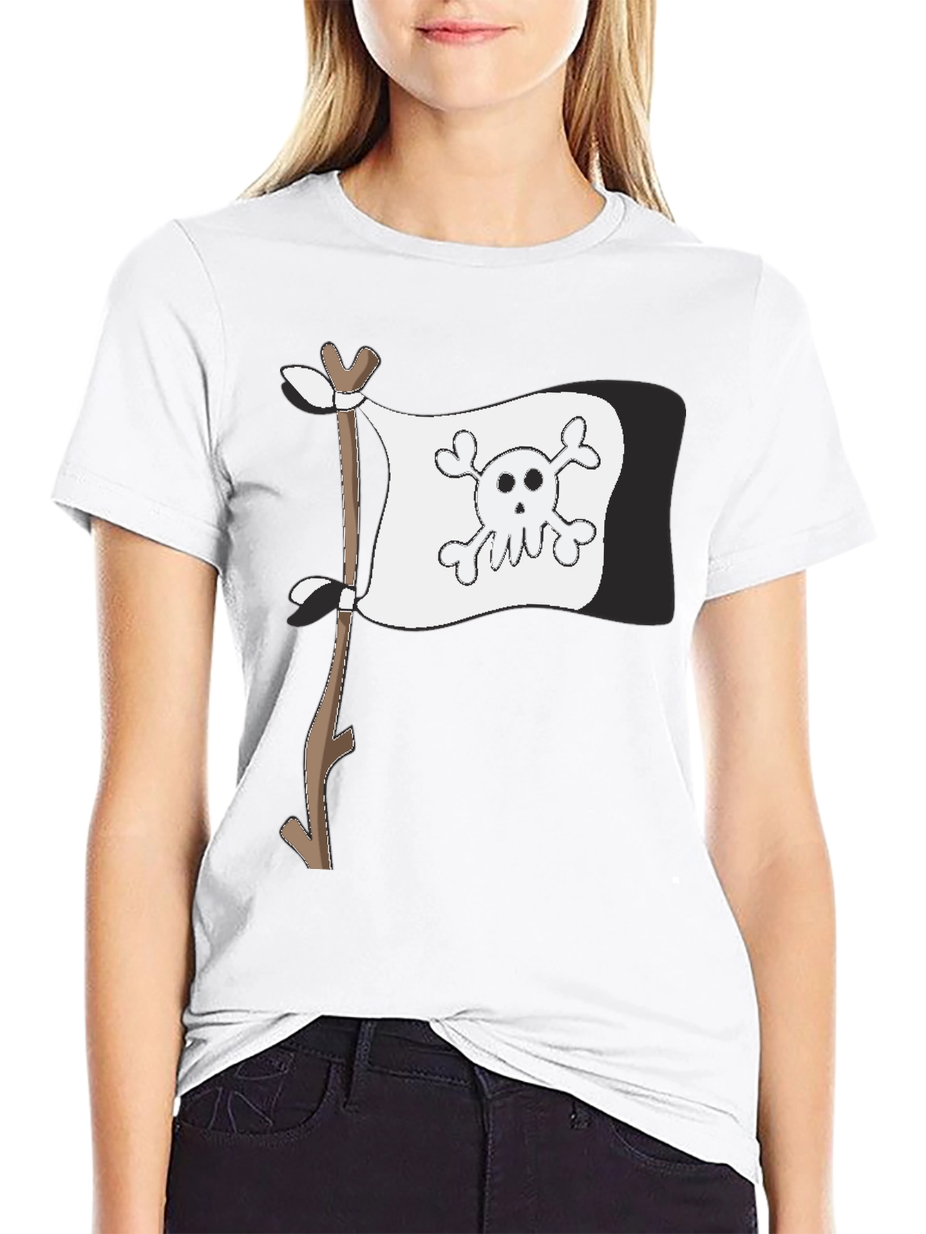 Pirate Flag Graphic T-Shirt - Mens Black Tee
