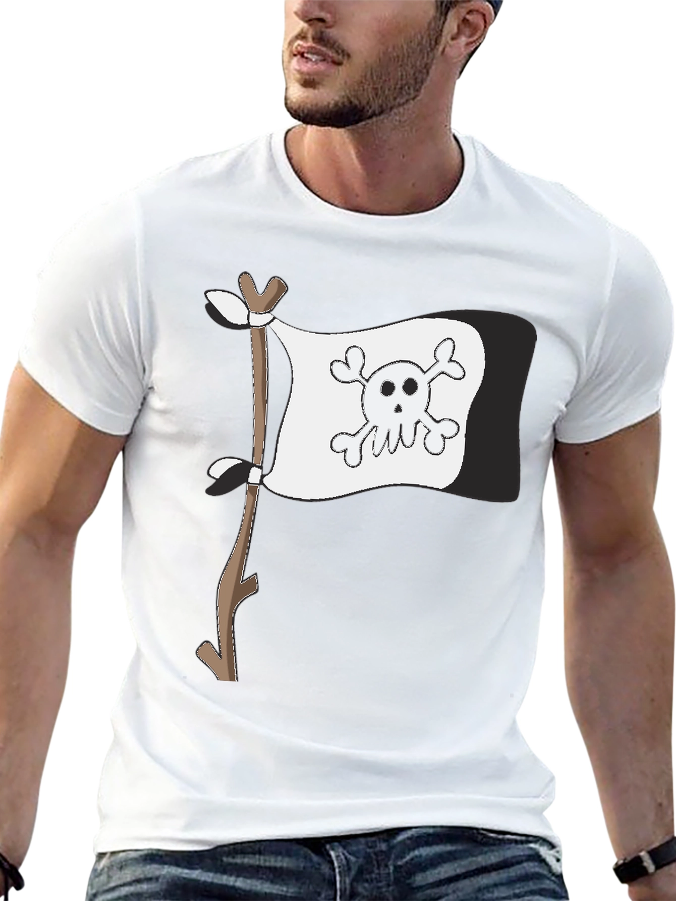 Pirate Flag Graphic T-Shirt - Mens Black Tee