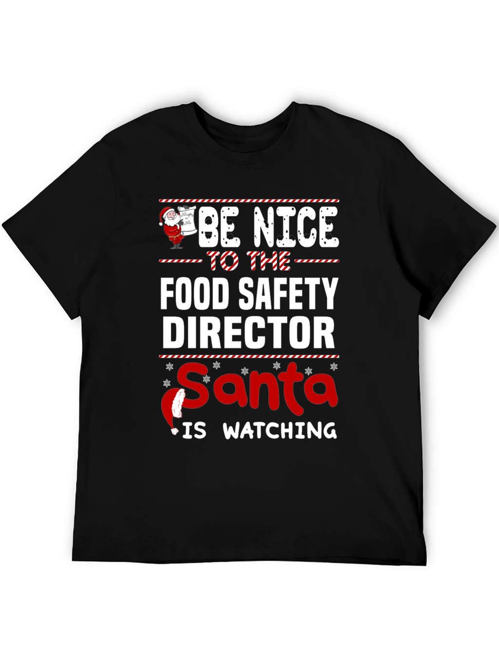 Food Safety Director Santa Watching Christmas T-Shirt