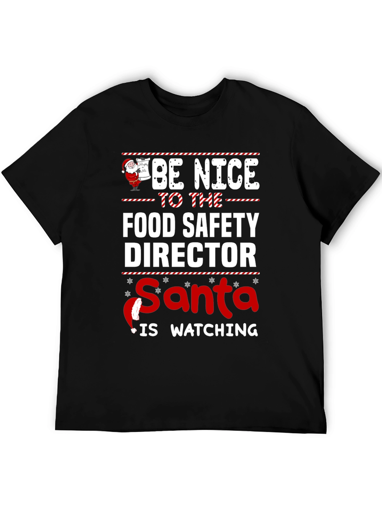 Food Safety Director Santa Watching Christmas T-Shirt
