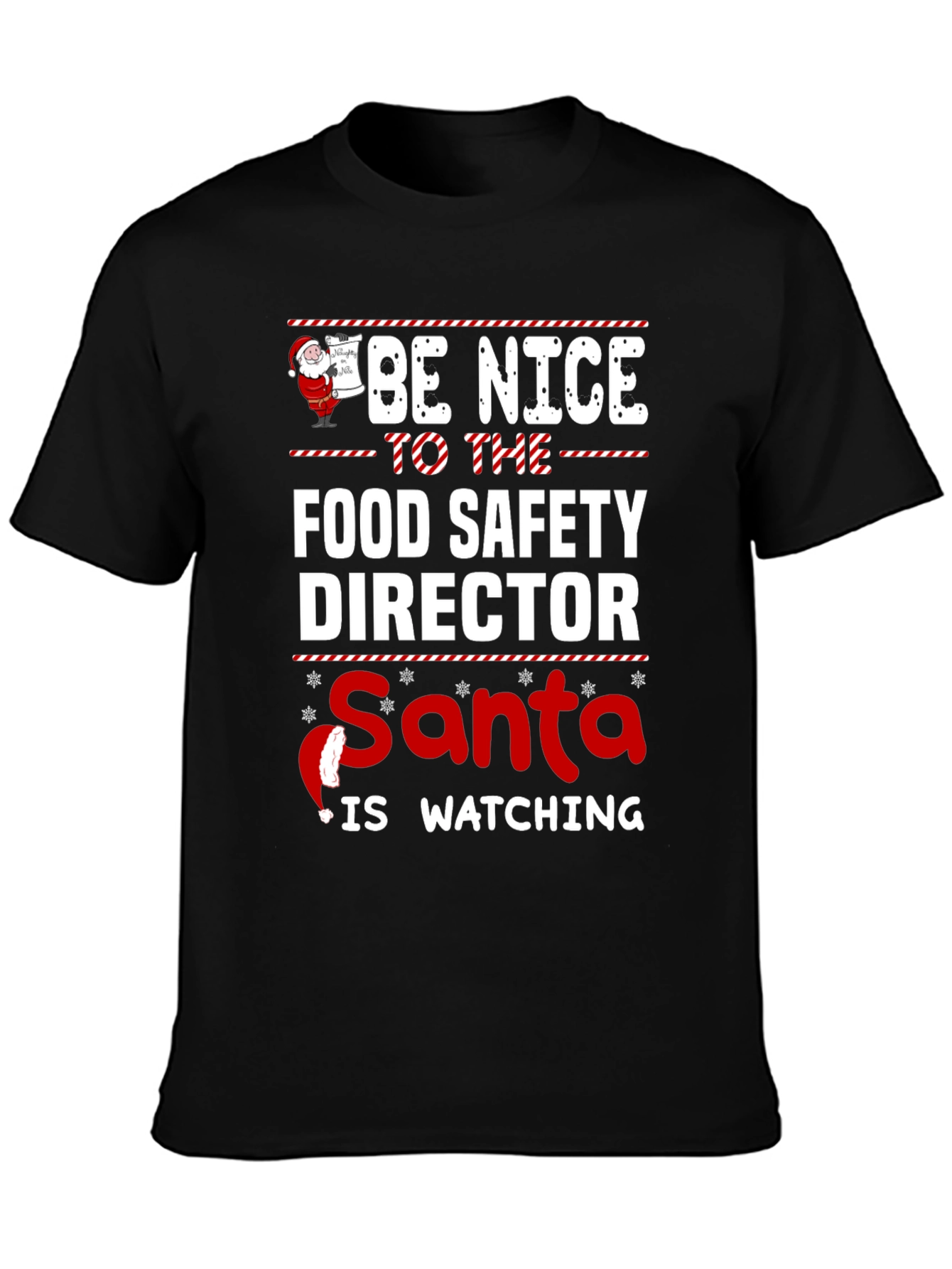Food Safety Director Santa Watching Christmas T-Shirt