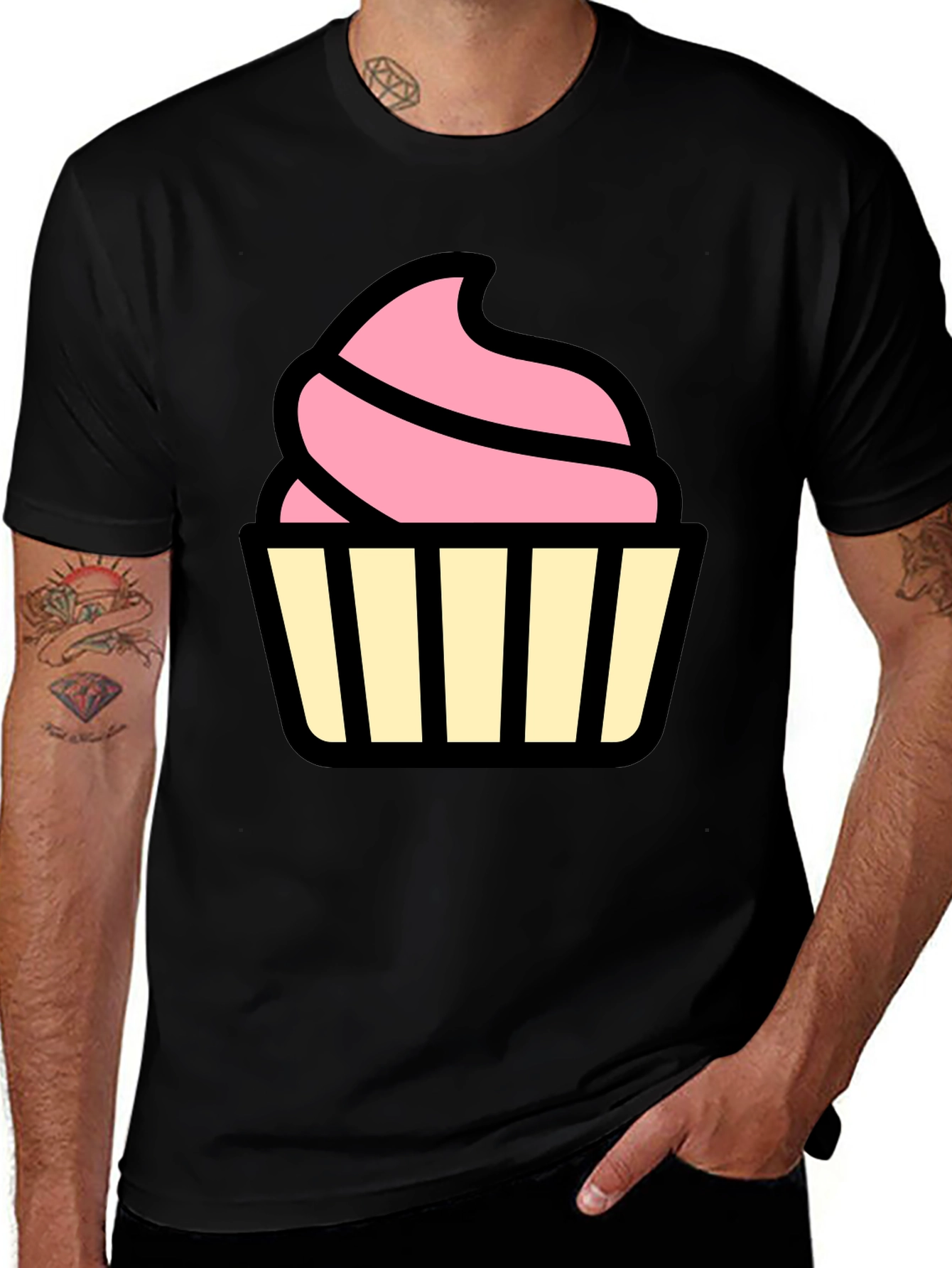 Cupcake Graphic Black T-Shirt