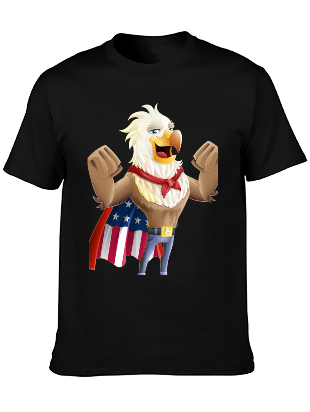 Patriotic Eagle Cartoon T-Shirt - USA Pride!