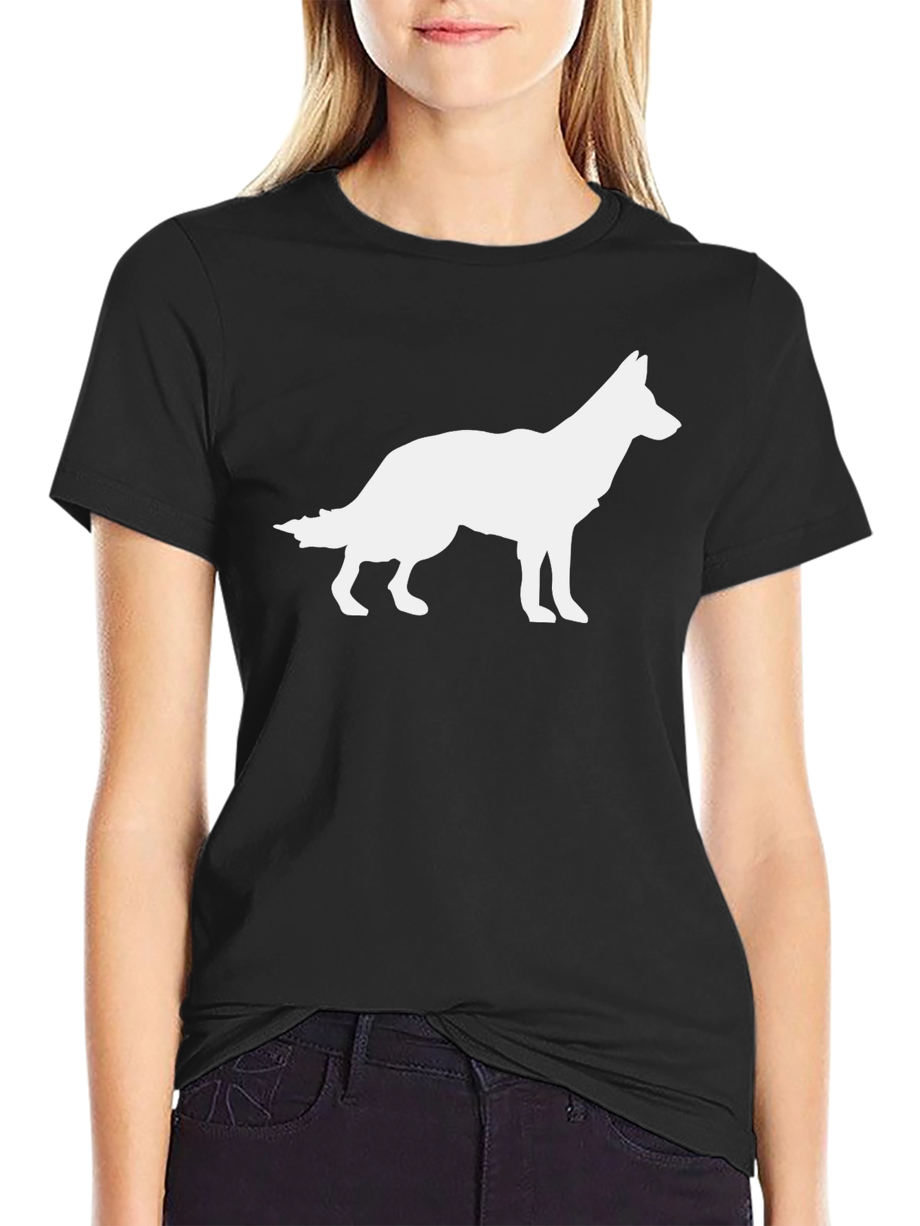 Dog Silhouette Graphic Tee - Classic Black T-Shirt