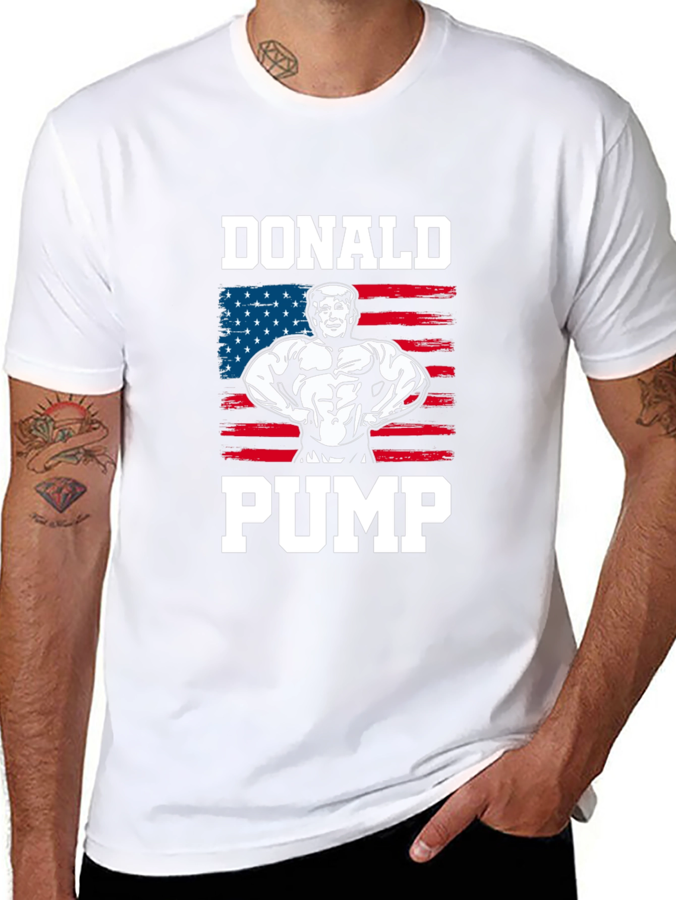 Donald Pump T-Shirt - USA Flag Graphic Tee