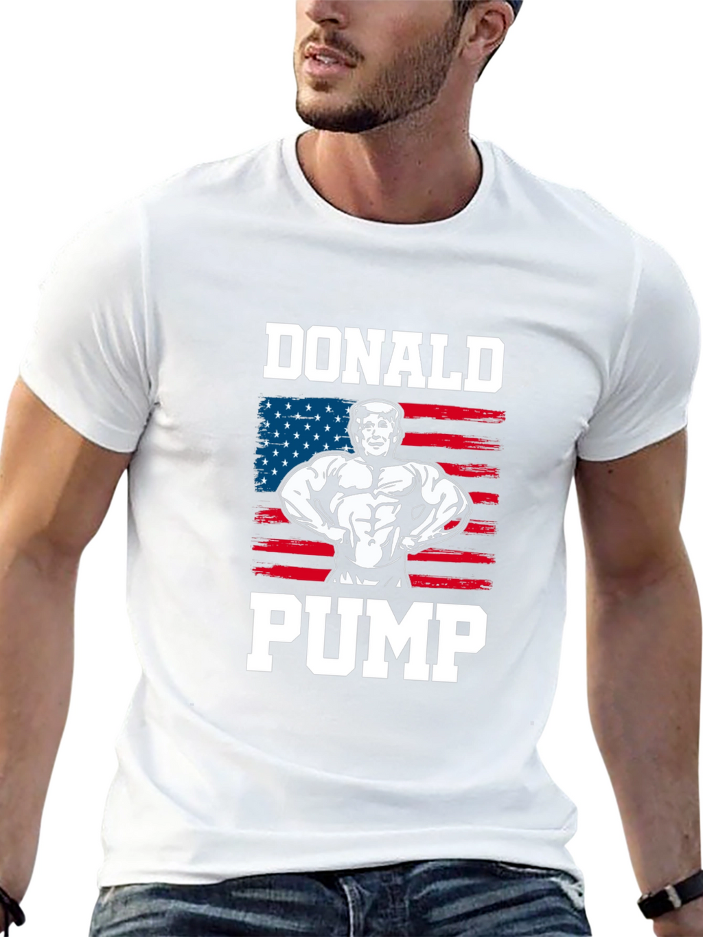 Donald Pump T-Shirt - USA Flag Graphic Tee