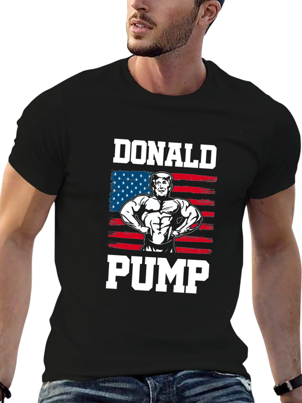 Donald Pump T-Shirt - USA Flag Graphic Tee