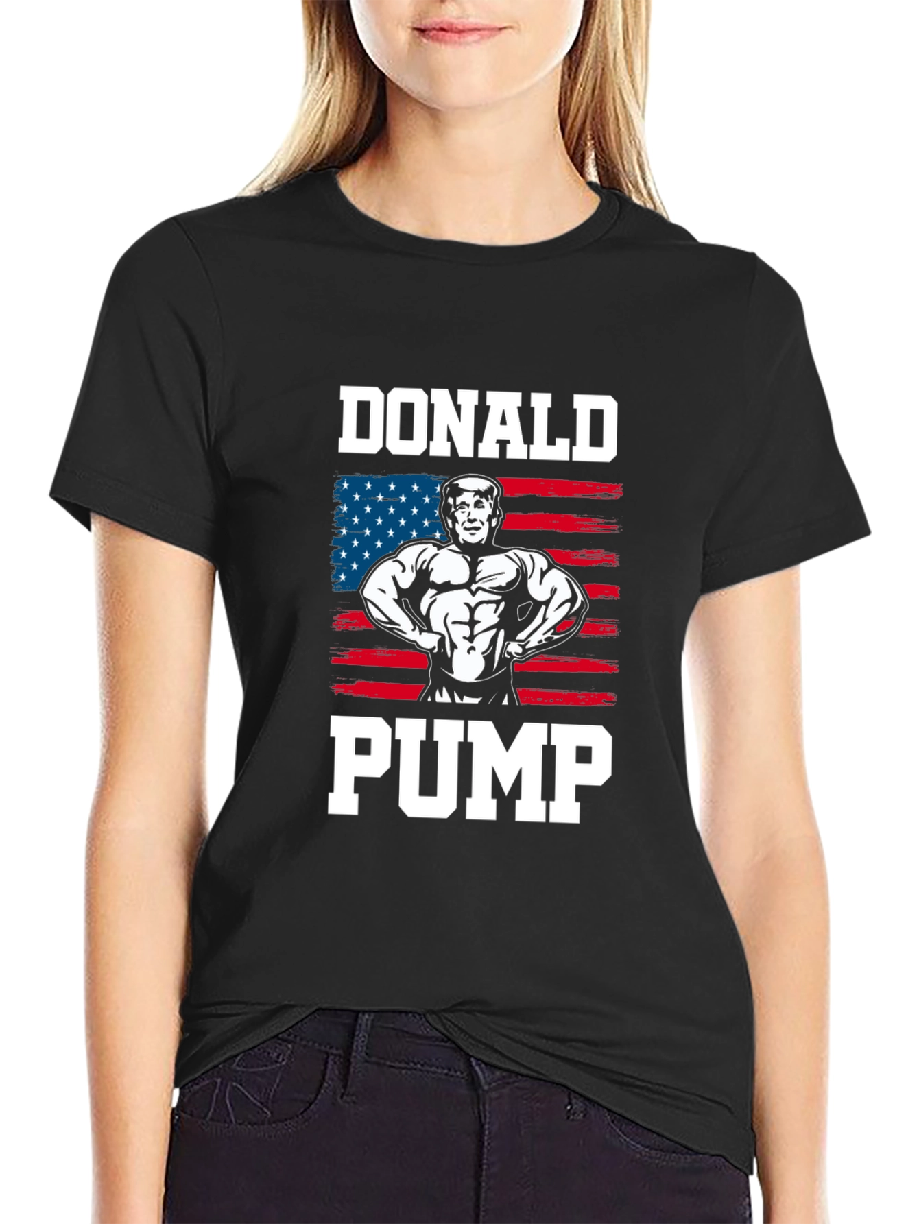Donald Pump T-Shirt - USA Flag Graphic Tee