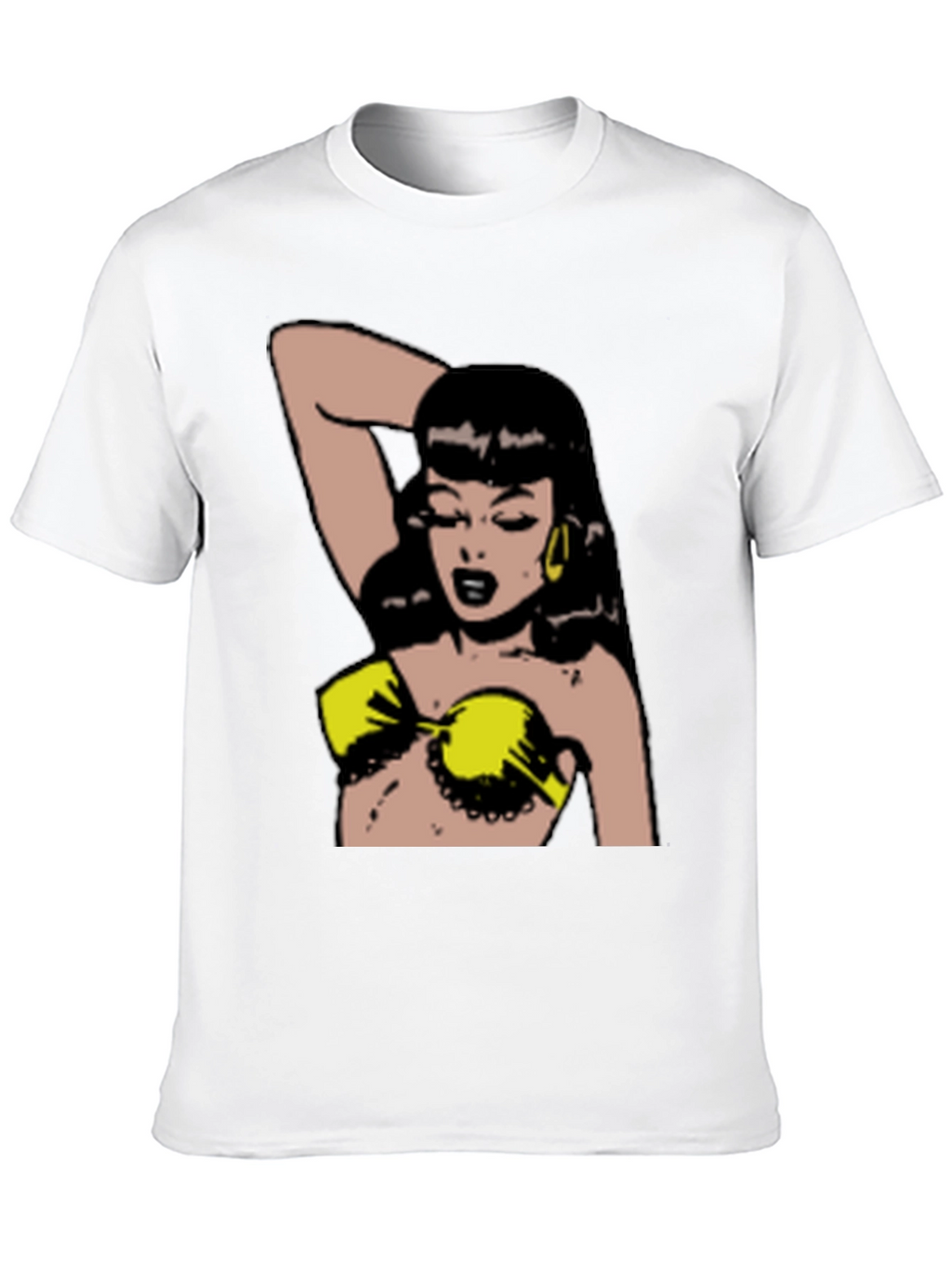 Retro Cartoon Woman Black T-Shirt