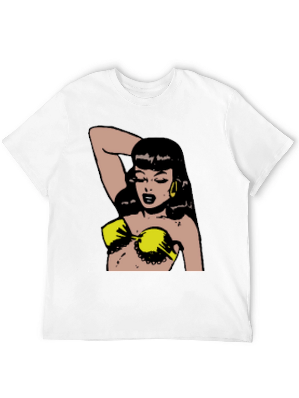 Retro Cartoon Woman Black T-Shirt