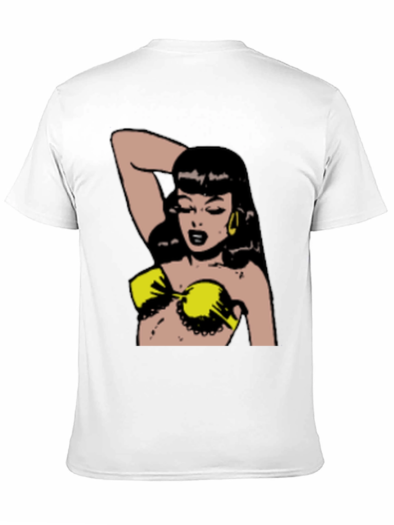 Retro Cartoon Woman Black T-Shirt