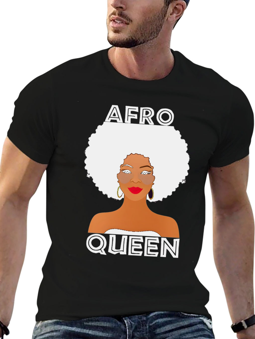 Afro Queen Graphic Tee - Black Unisex T-Shirt