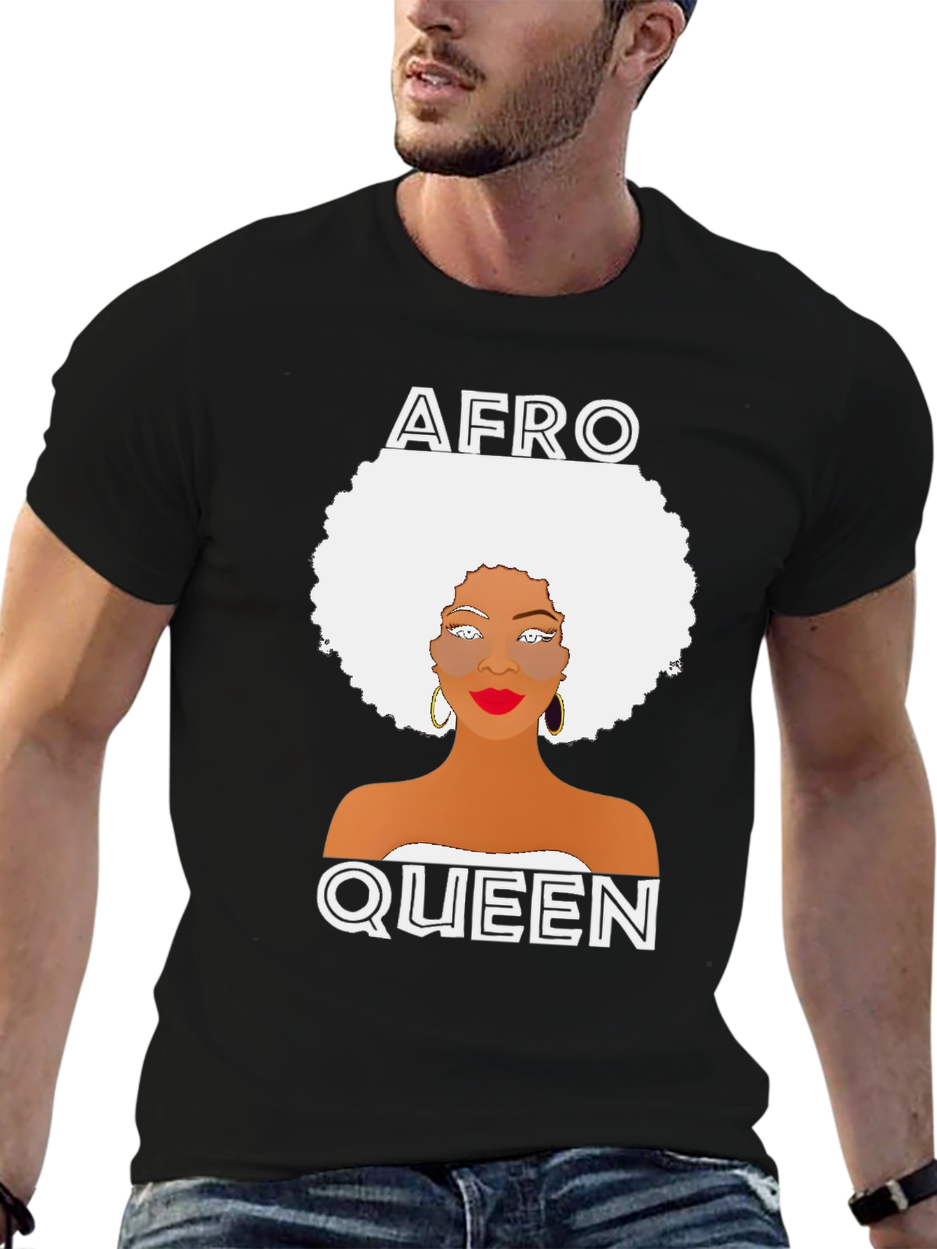 Afro Queen Graphic Tee - Black Unisex T-Shirt