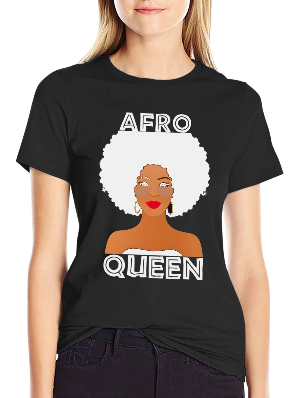 Afro Queen Graphic Tee - Black Unisex T-Shirt