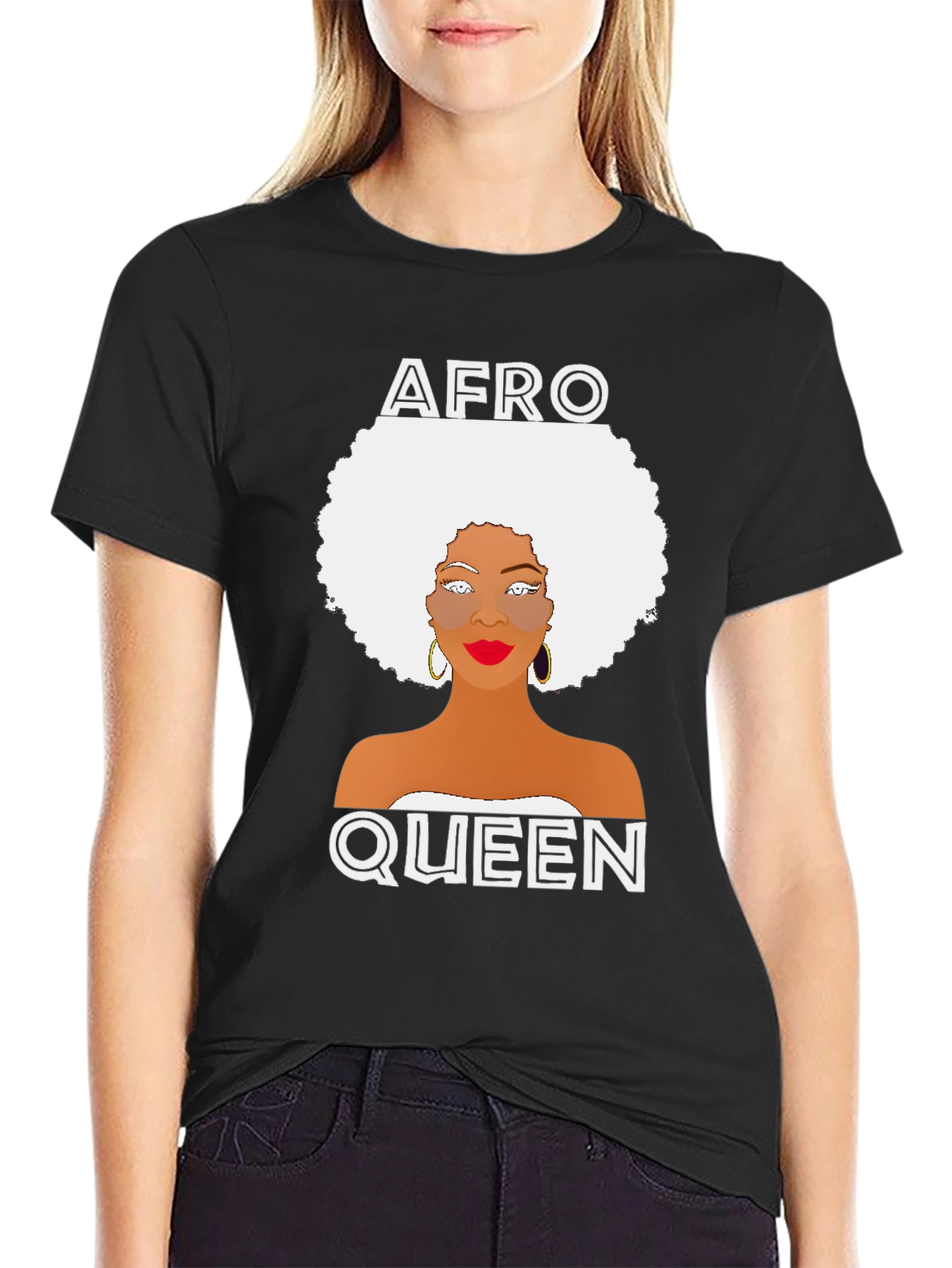 Afro Queen Graphic Tee - Black Unisex T-Shirt