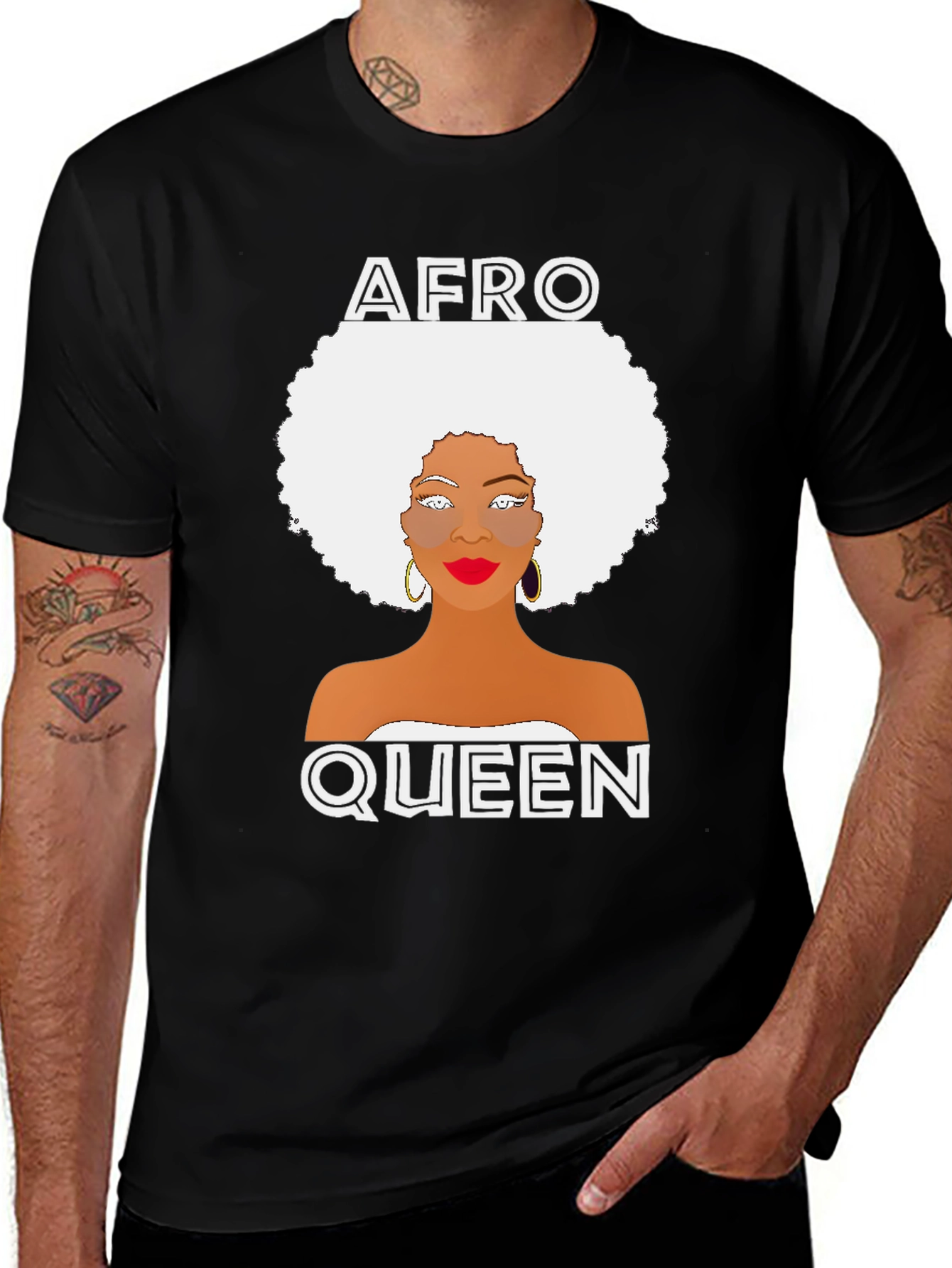 Afro Queen Graphic Tee - Black Unisex T-Shirt