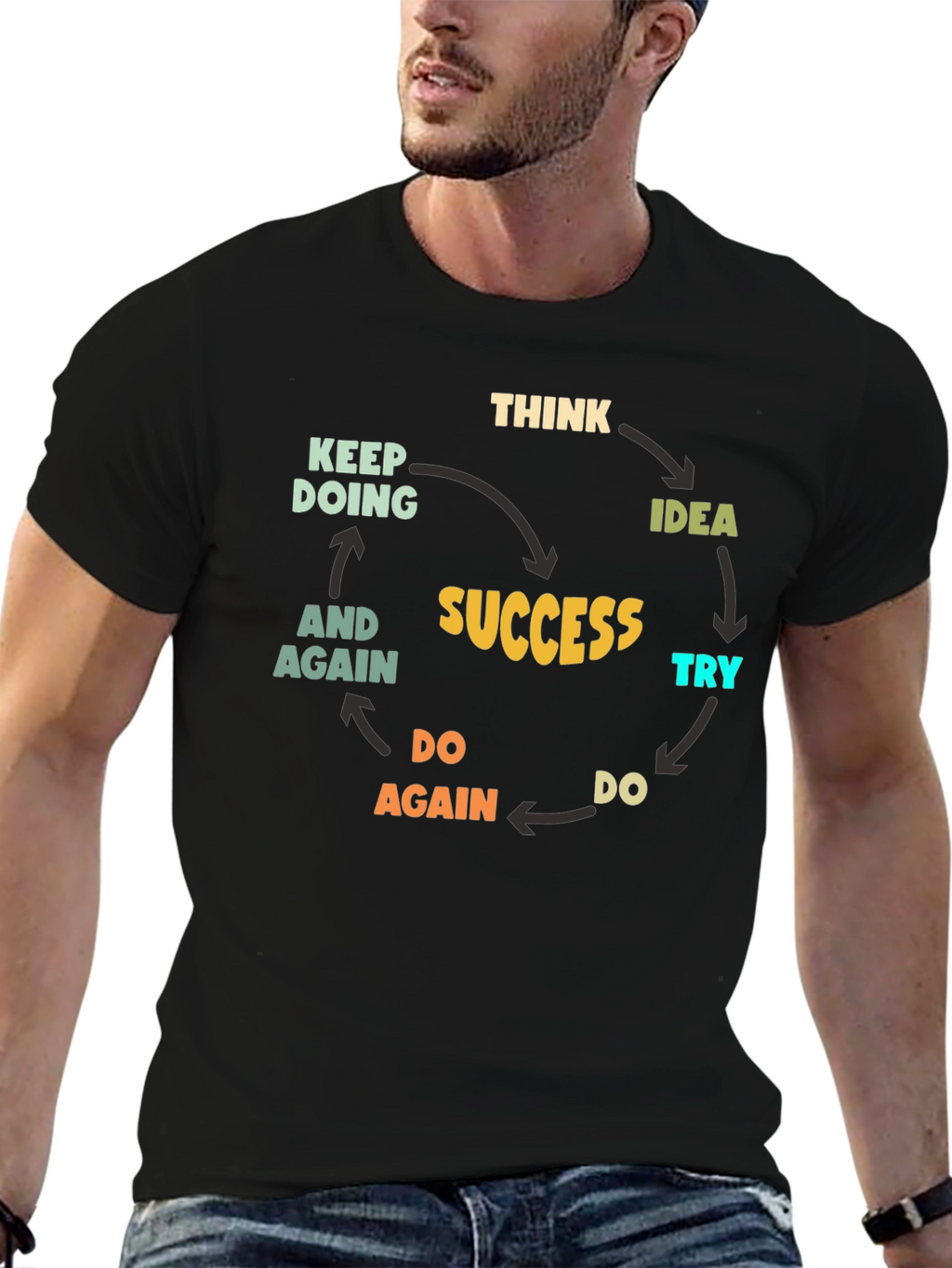 Success Cycle Black T-Shirt