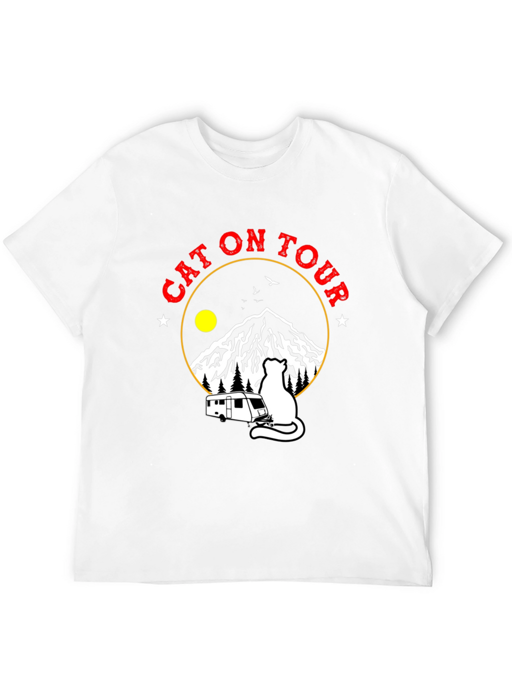 Cat On Tour Graphic T-Shirt