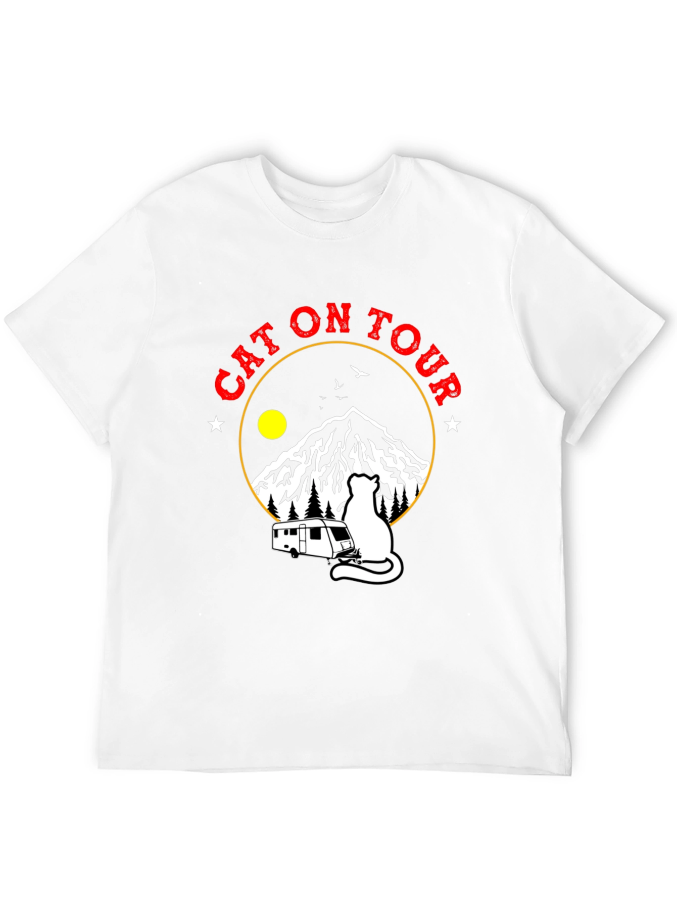 Cat On Tour Graphic T-Shirt