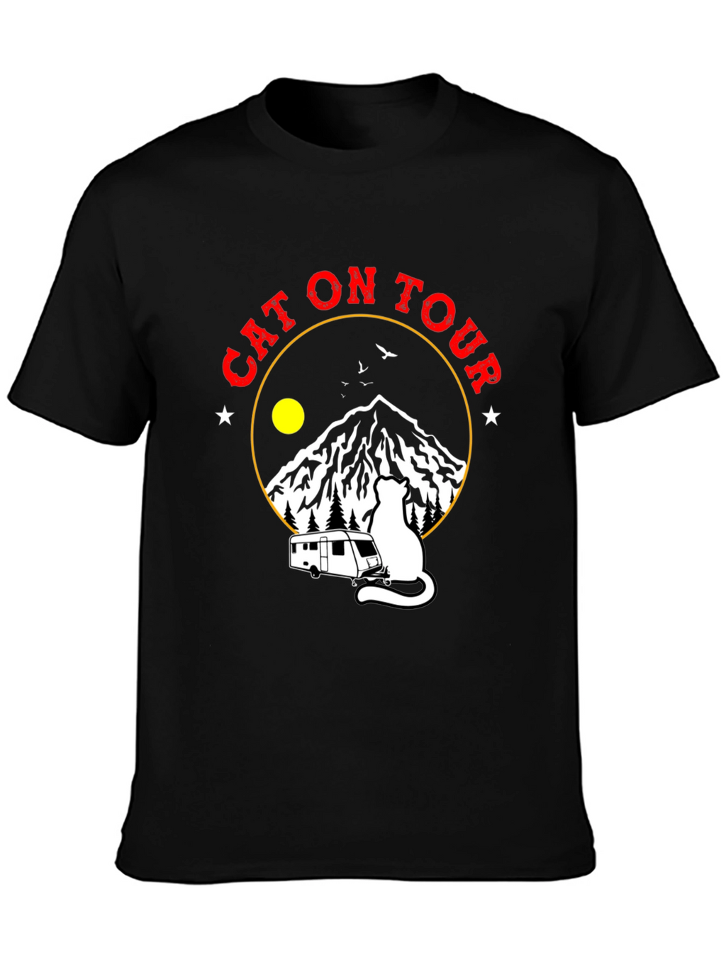 Cat On Tour Graphic T-Shirt