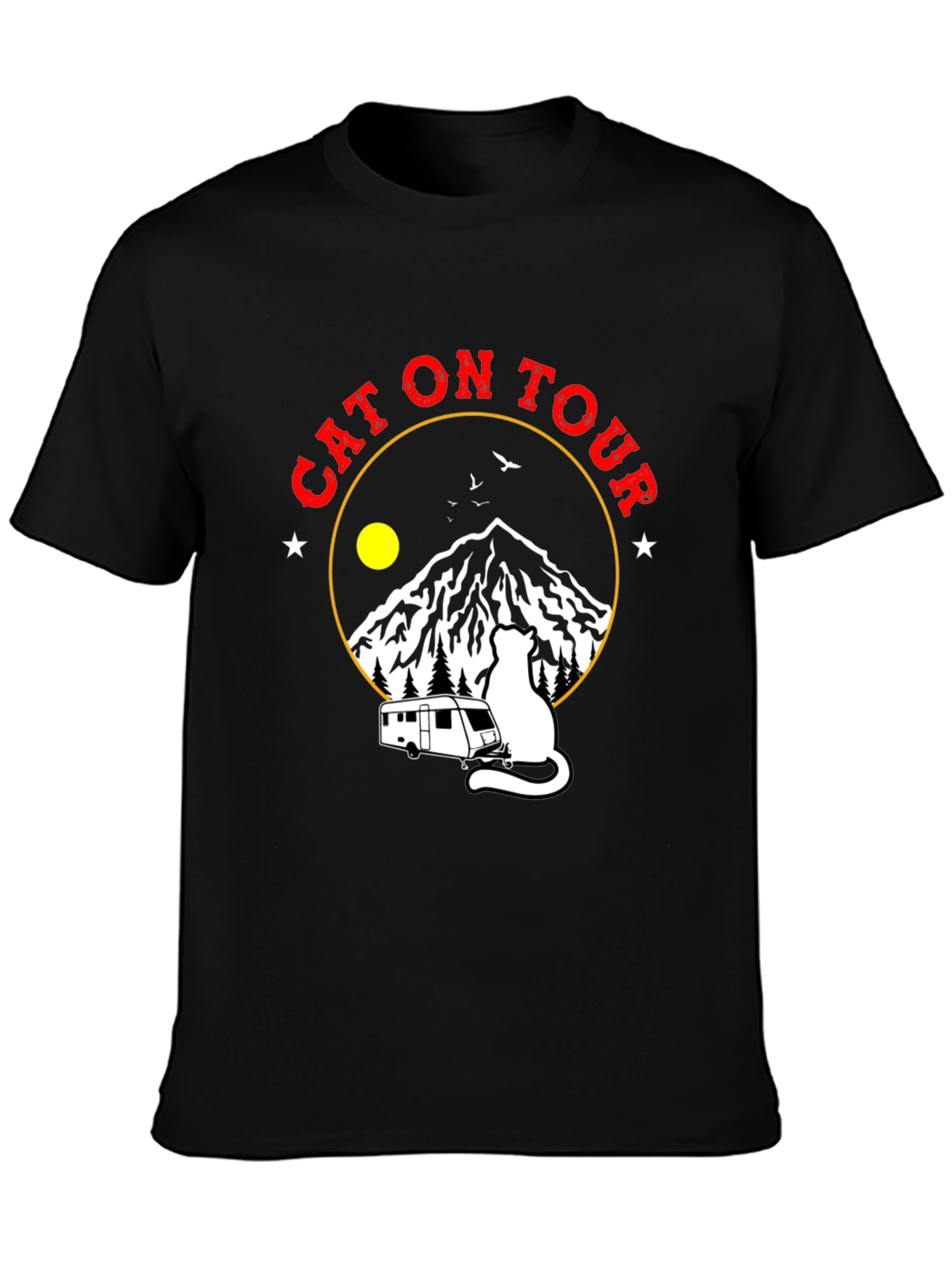 Cat On Tour Graphic T-Shirt