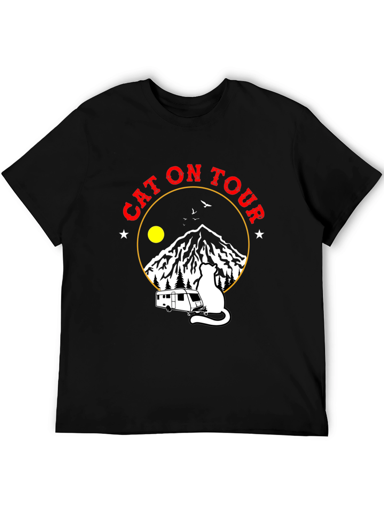 Cat On Tour Graphic T-Shirt
