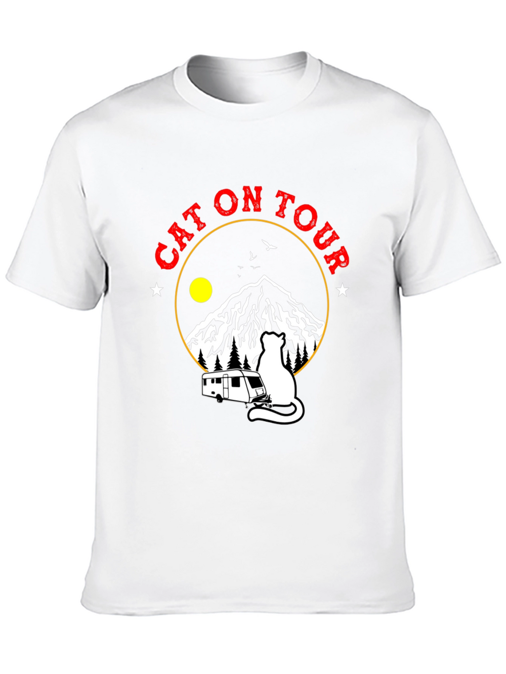 Cat On Tour Graphic T-Shirt