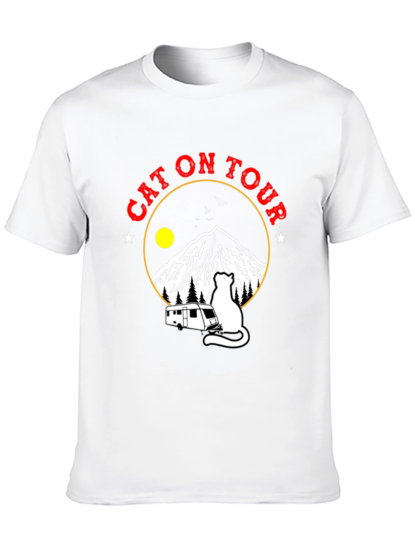 Cat On Tour Graphic T-Shirt