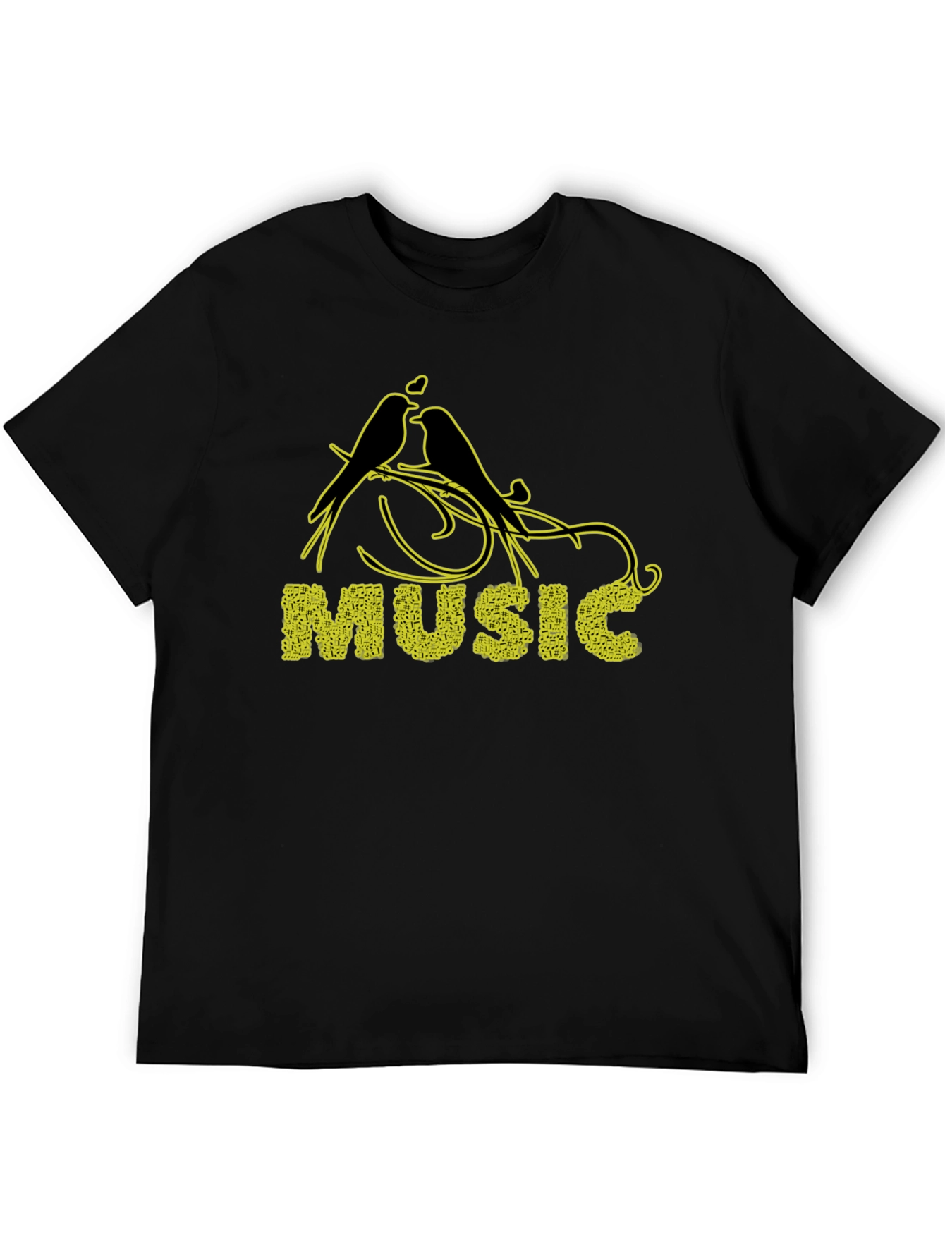Music Birds Black T-Shirt