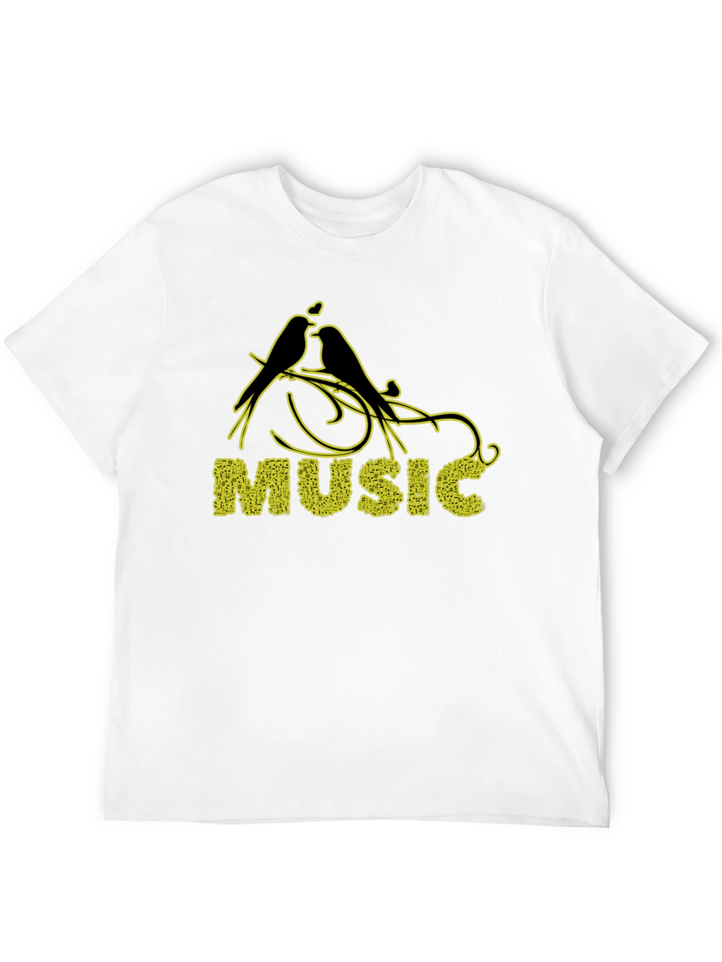 Music Birds Black T-Shirt
