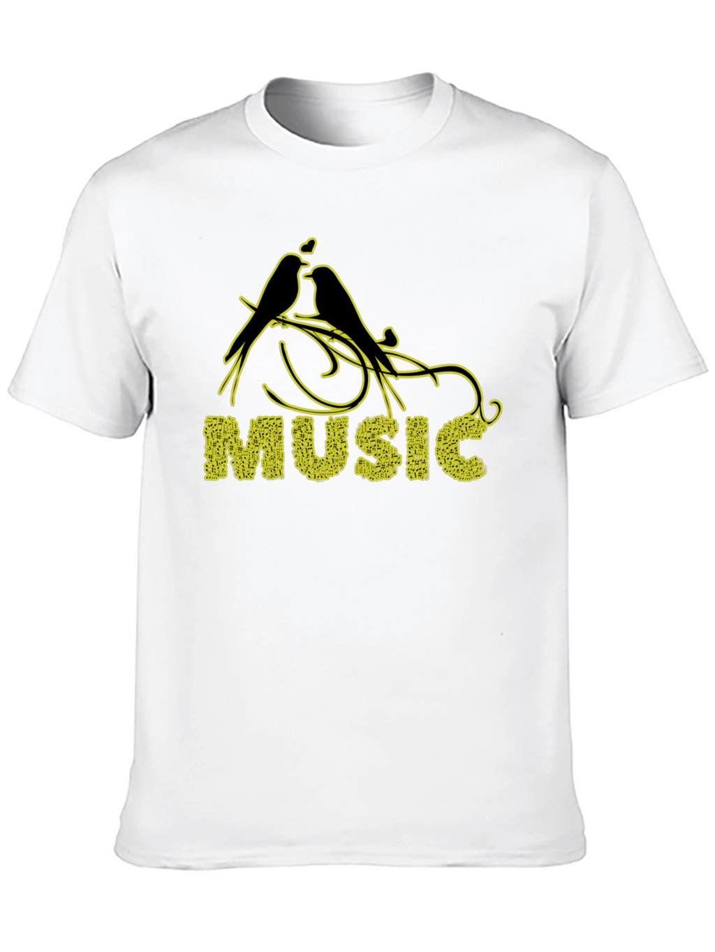 Music Birds Black T-Shirt