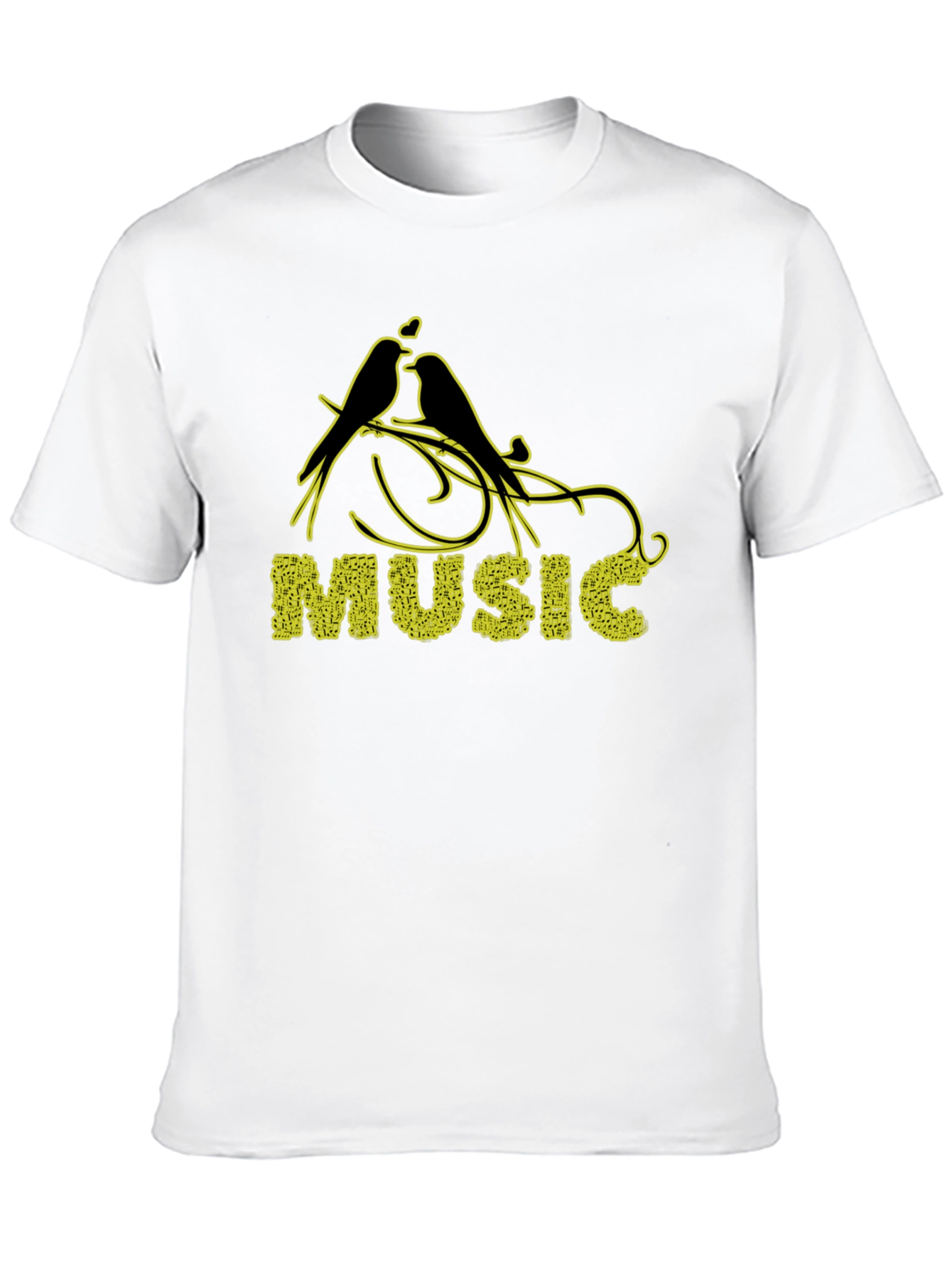 Music Birds Black T-Shirt
