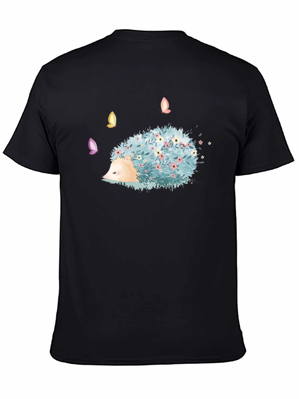 Whimsical Hedgehog T-Shirt - Floral Design