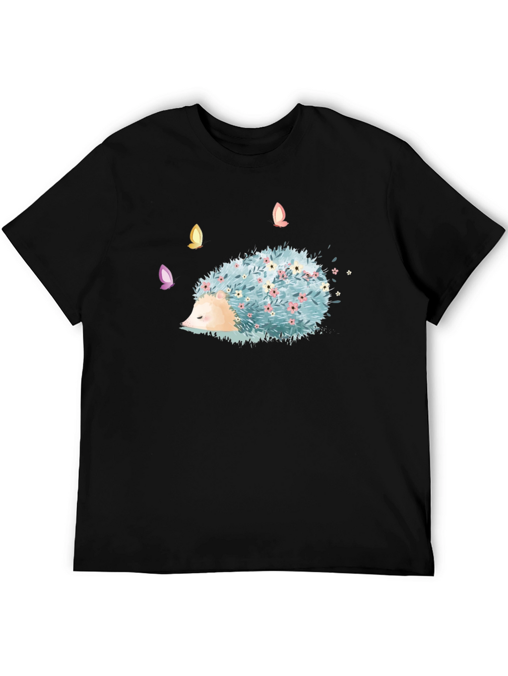 Whimsical Hedgehog T-Shirt - Floral Design