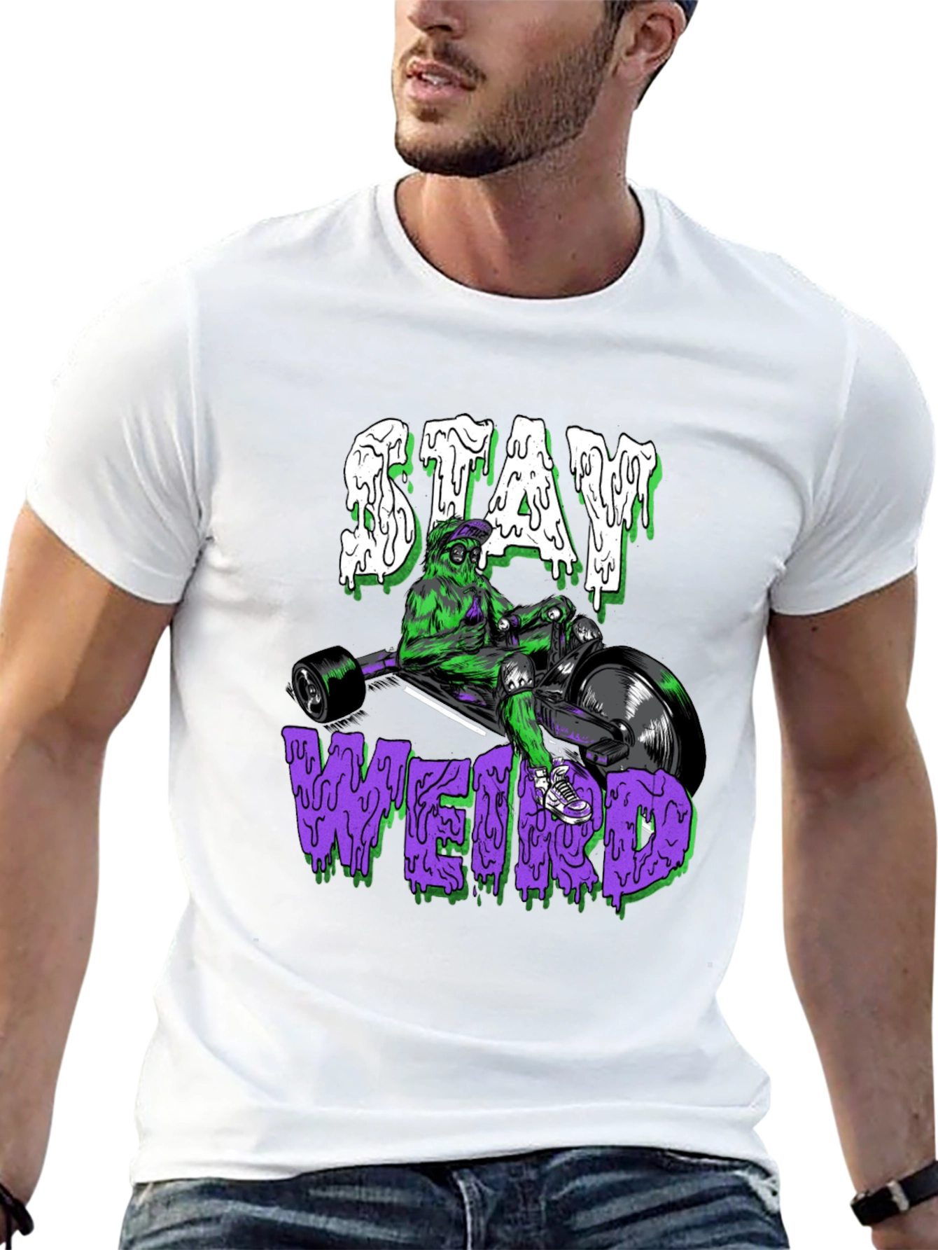 Stay Weird Graphic Tee - Unique Trike Design