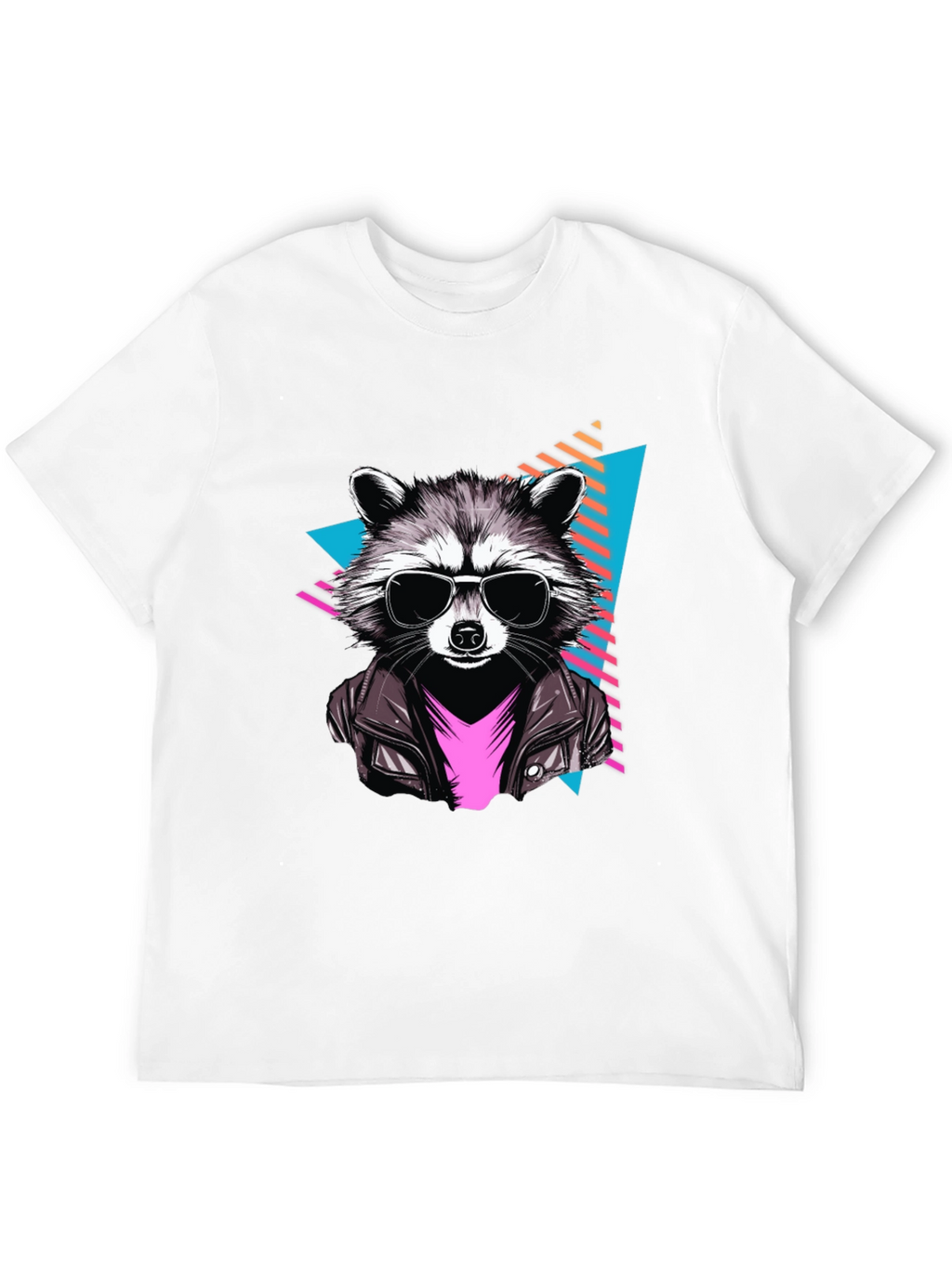 Cool Raccoon Graphic Tee - Black