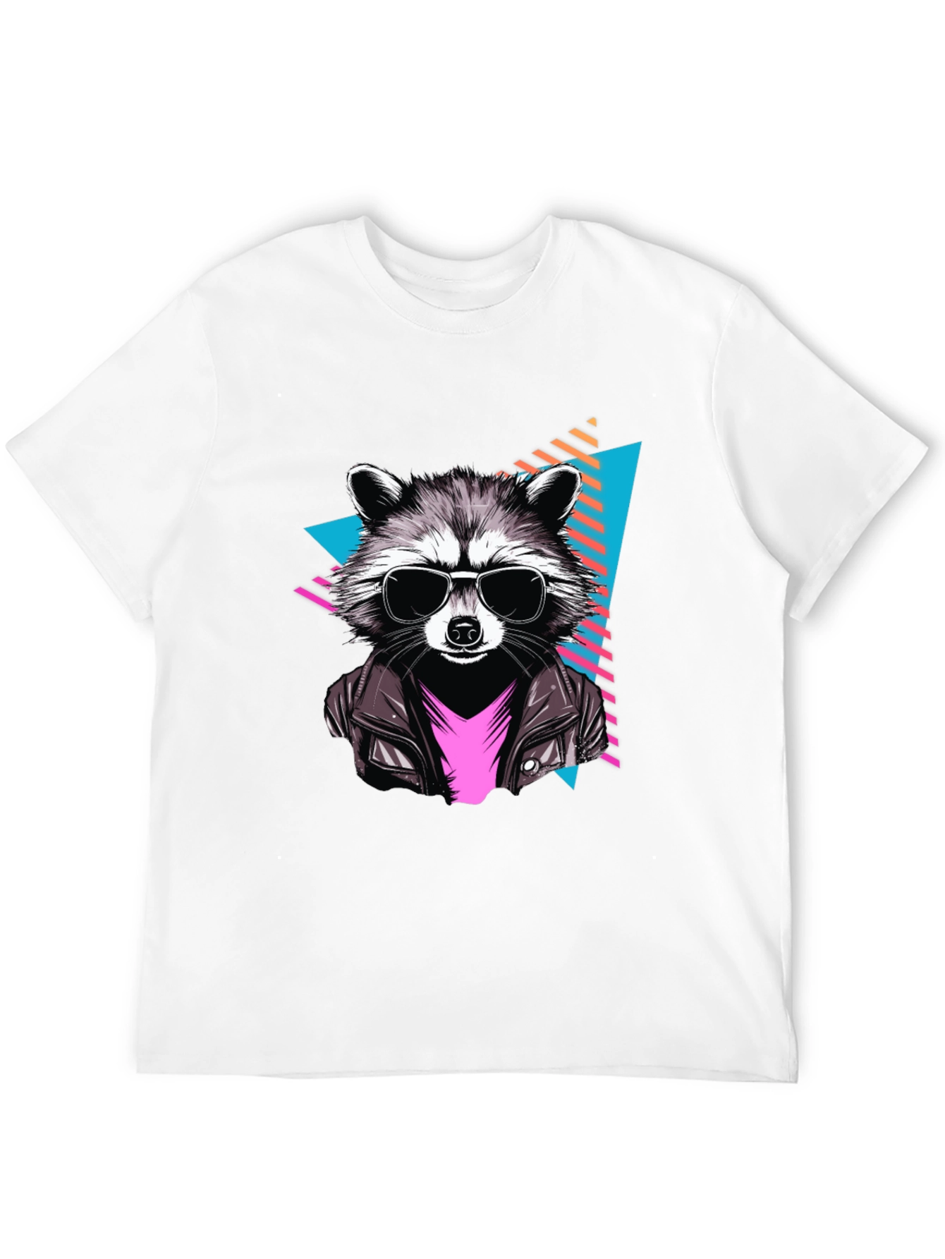 Cool Raccoon Graphic Tee - Black