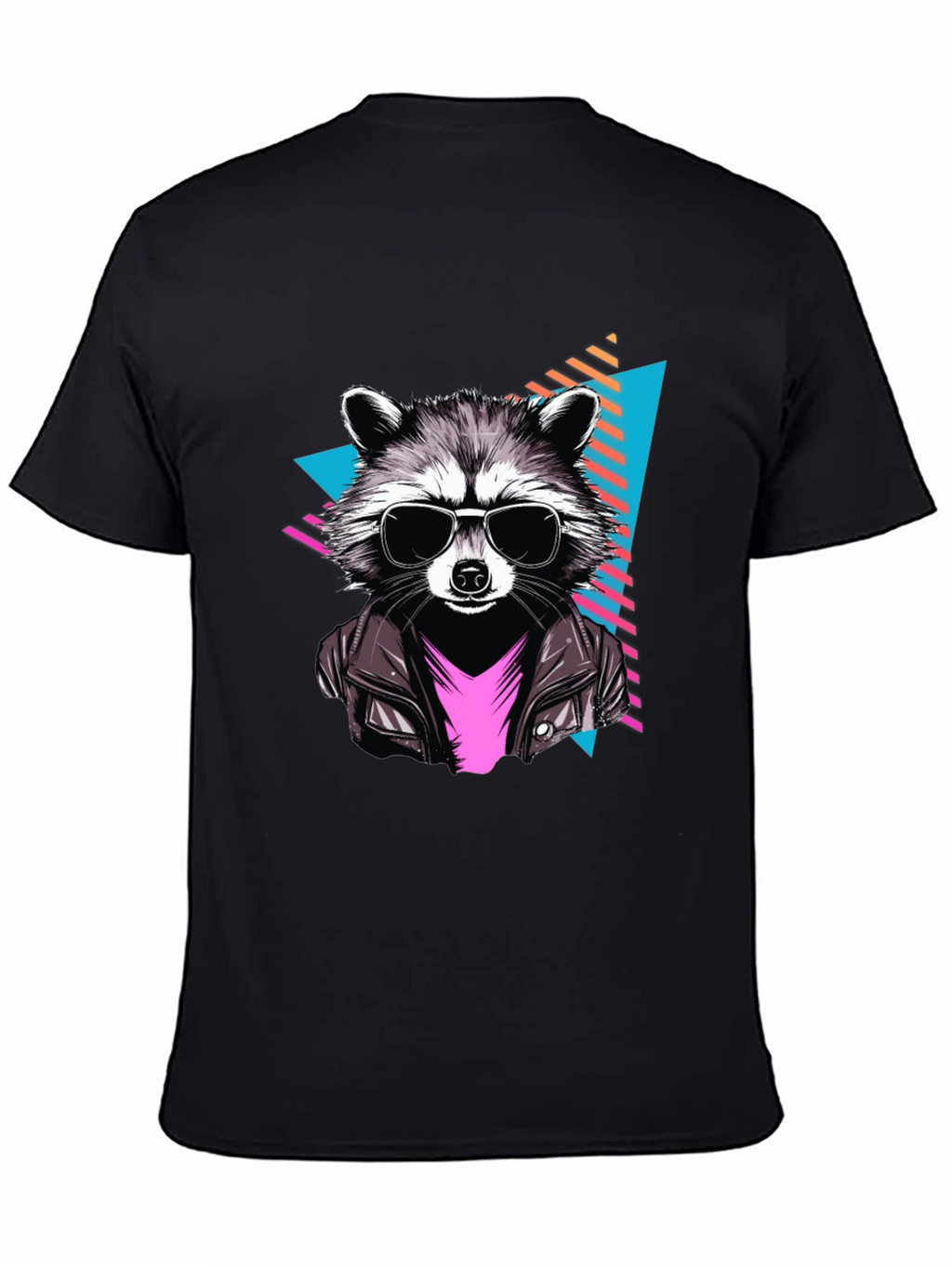 Cool Raccoon Graphic Tee - Black