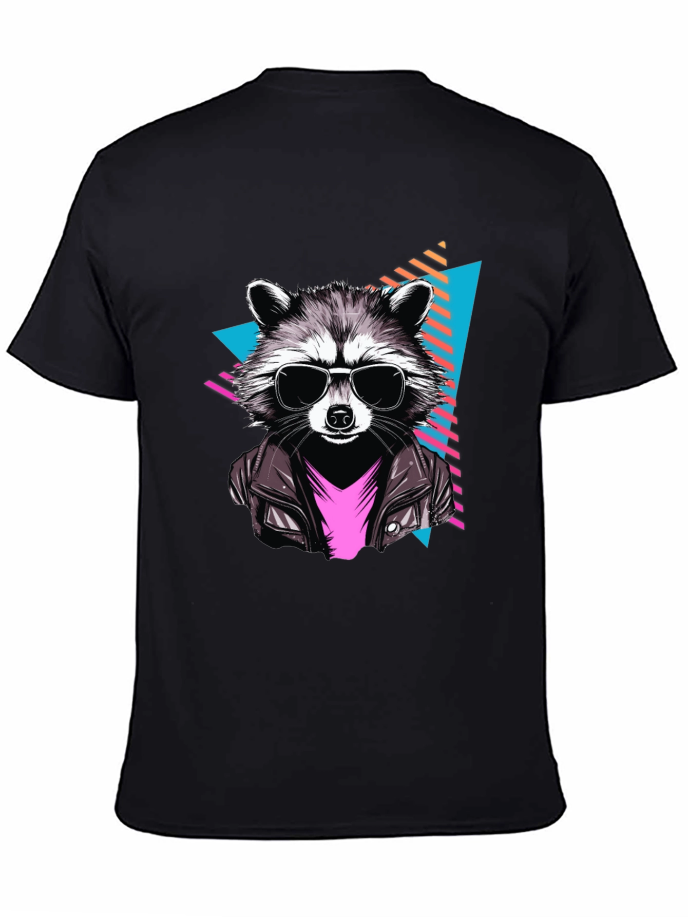 Cool Raccoon Graphic Tee - Black