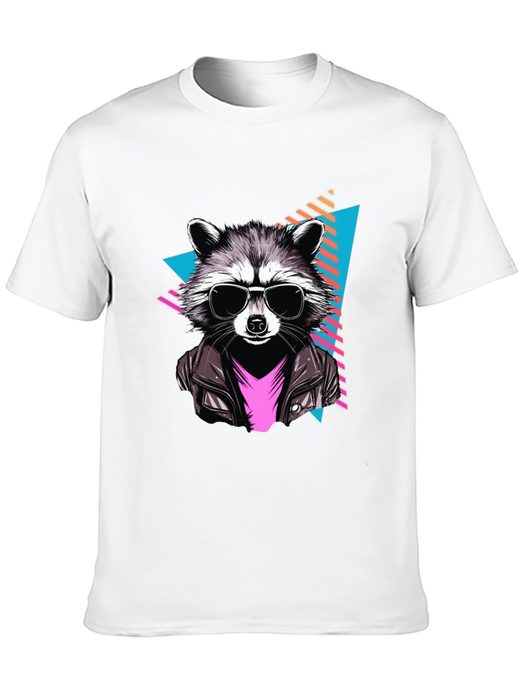 Cool Raccoon Graphic Tee - Black